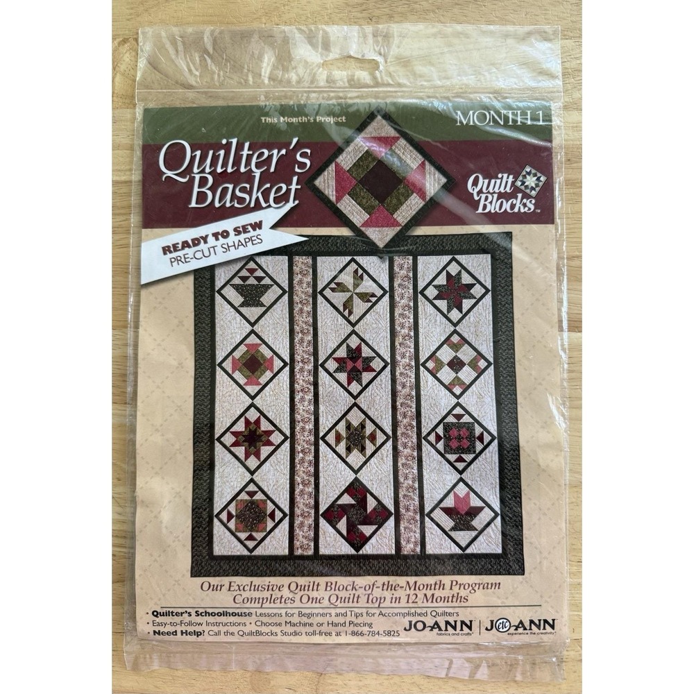 Joann Quilter's Basket Quilt Block Of The Month Kit # 1 Churn‎ Dash